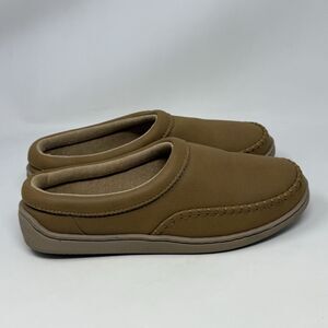 My Pillow Slippers Mules Womens 7 Tan Brown Jersey Lined Moccasins Comfort Shoes